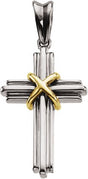 14K Gold Cross Pendant – 26.25x17.75mm - Two-Tone
