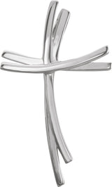 14K Gold Cross Pendant – 29x16.5mm - White Gold