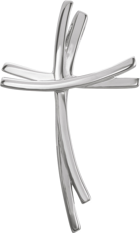 14K Gold Cross Pendant – 29x16.5mm - White Gold