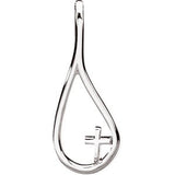 14K Gold The Tears of Christ Galilee with Cross Pendant - White Gold