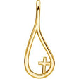 14K Gold The Tears of Christ Galilee with Cross Pendant - Yellow Gold