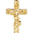 10K Gold Floral-Inspired Cross Pendant – 27x17.25mm
