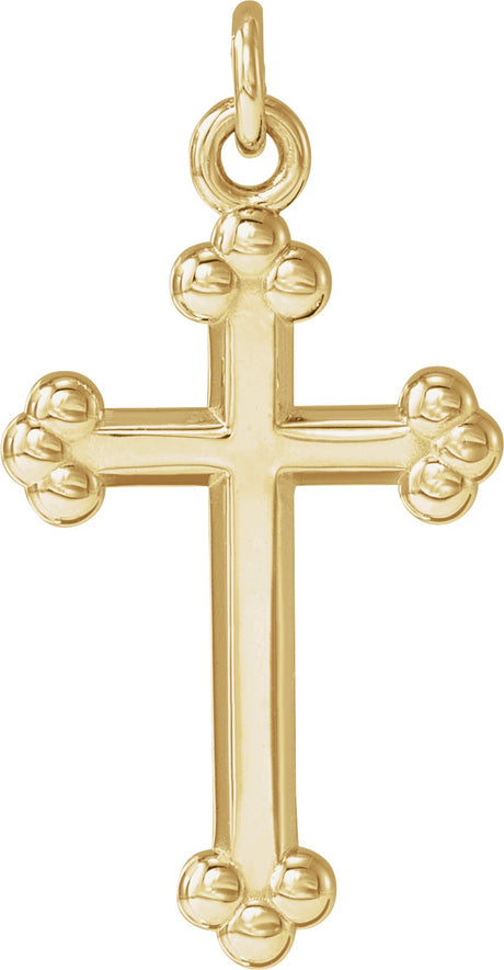 14K Gold Cross Necklace or Pendant – 12x7.8mm - Yellow Gold