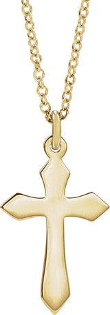 14K Gold Cross Necklace or Pendant – 10x6mm - Yellow Gold - view 3