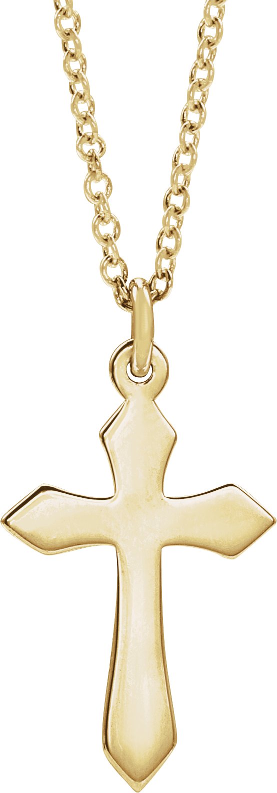 14K Gold Cross Necklace or Pendant – 10x6mm - Yellow Gold - view 3