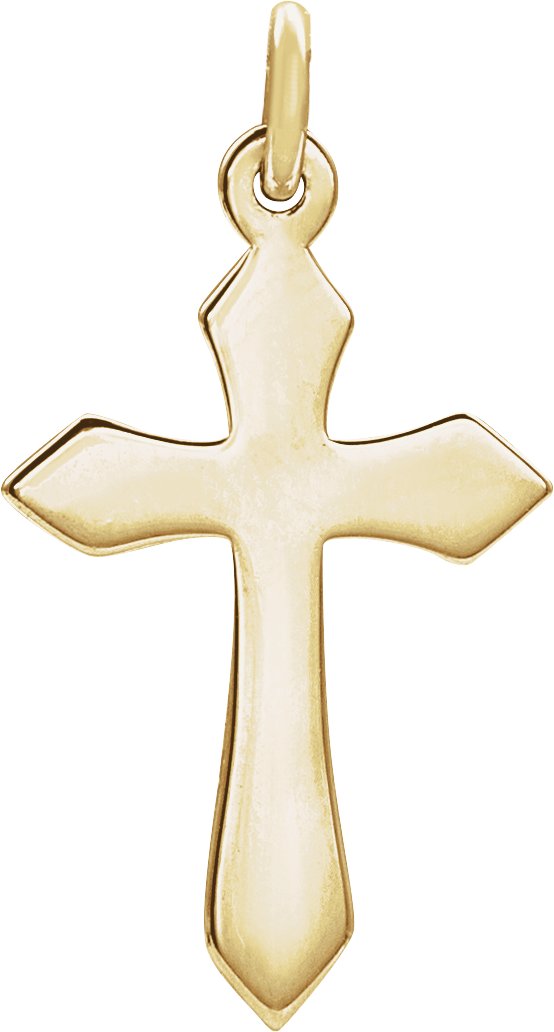 14K Gold Cross Necklace or Pendant – 10x6mm - Yellow Gold - view 3