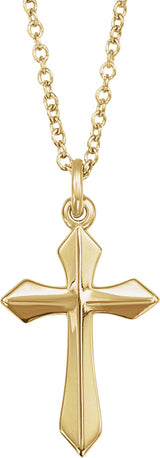 14K Gold Cross Necklace or Pendant – 10x6mm - Yellow Gold