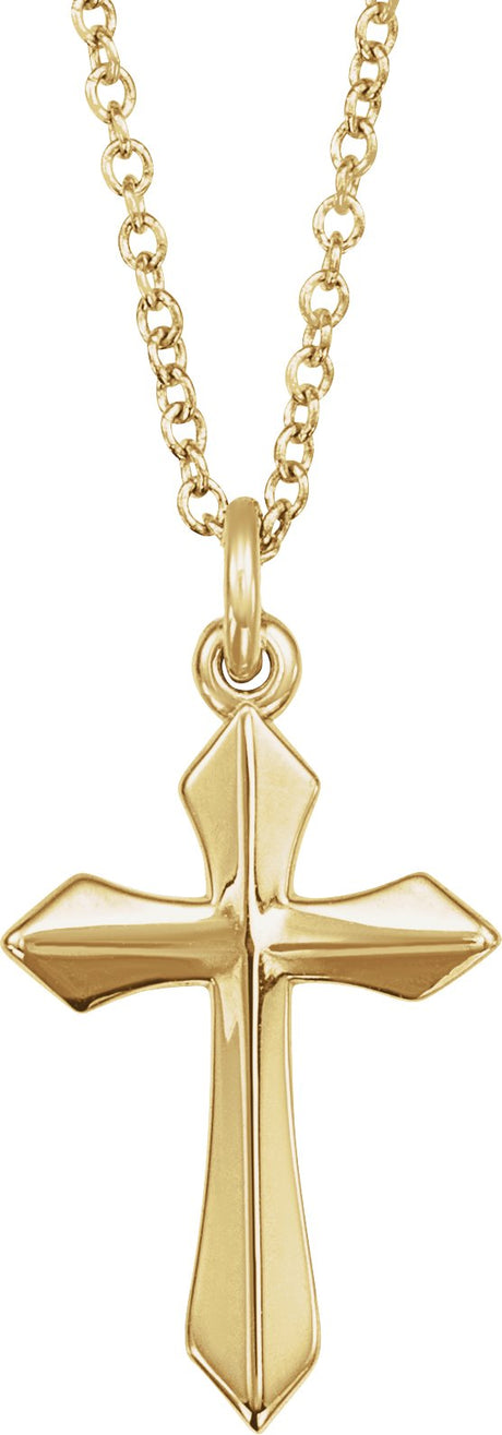 14K Gold Cross Necklace or Pendant – 10x6mm - Yellow Gold