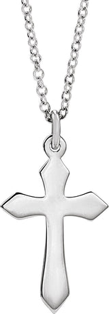 14K Gold Cross Necklace or Pendant – 10x6mm - White Gold - view 3