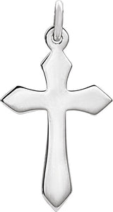 14K Gold Cross Necklace or Pendant – 10x6mm - White Gold - view 3