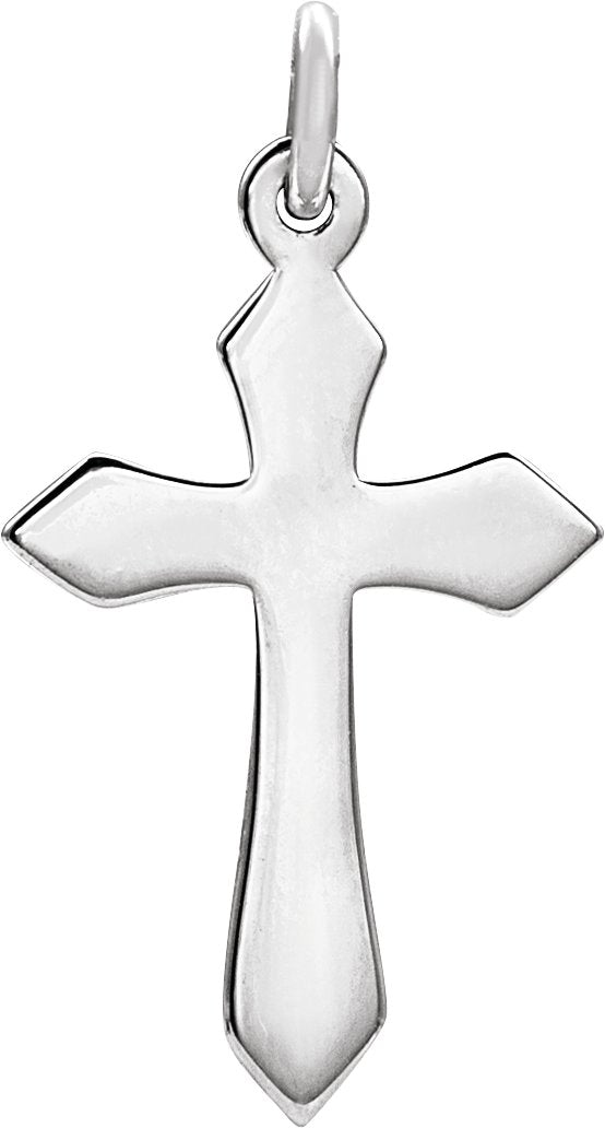 14K Gold Cross Necklace or Pendant – 10x6mm - White Gold - view 3