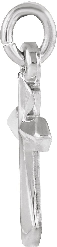 14K Gold Cross Necklace or Pendant – 10x6mm - White Gold - view 2