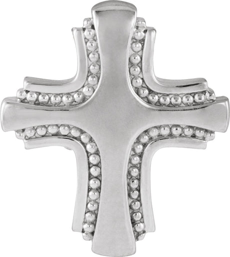 14K Gold Cross Pendant – 19.75x17mm - White Gold
