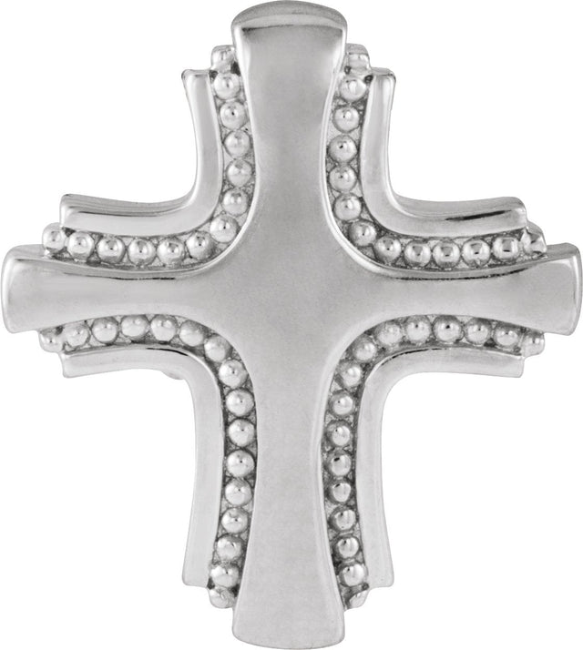 14K Gold Cross Pendant – 19.75x17mm - White Gold