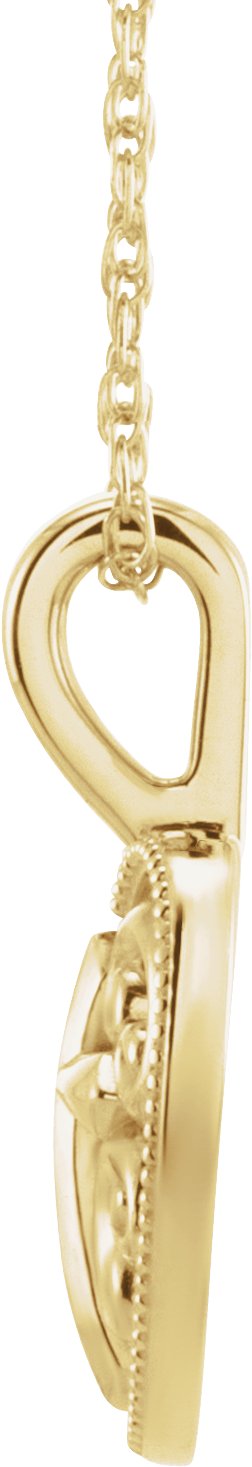 14K Gold Cross and Heart Necklace or Pendant - Yellow Gold - view 4