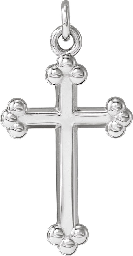 14K Gold Cross Necklace or Pendant – 12x7.8mm - White Gold