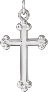 Platinum Cross Necklace or Pendant – 12x7.8mm