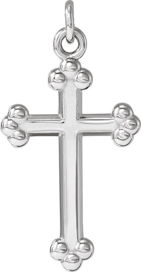 Platinum Cross Necklace or Pendant – 12x7.8mm