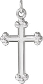 Platinum Cross Necklace or Pendant – 12x7.8mm