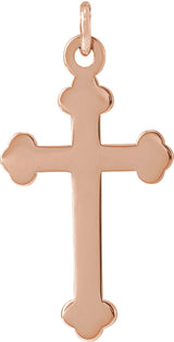 14K Gold Cross Necklace or Pendant – 12x7.8mm - Rose Gold - view 3