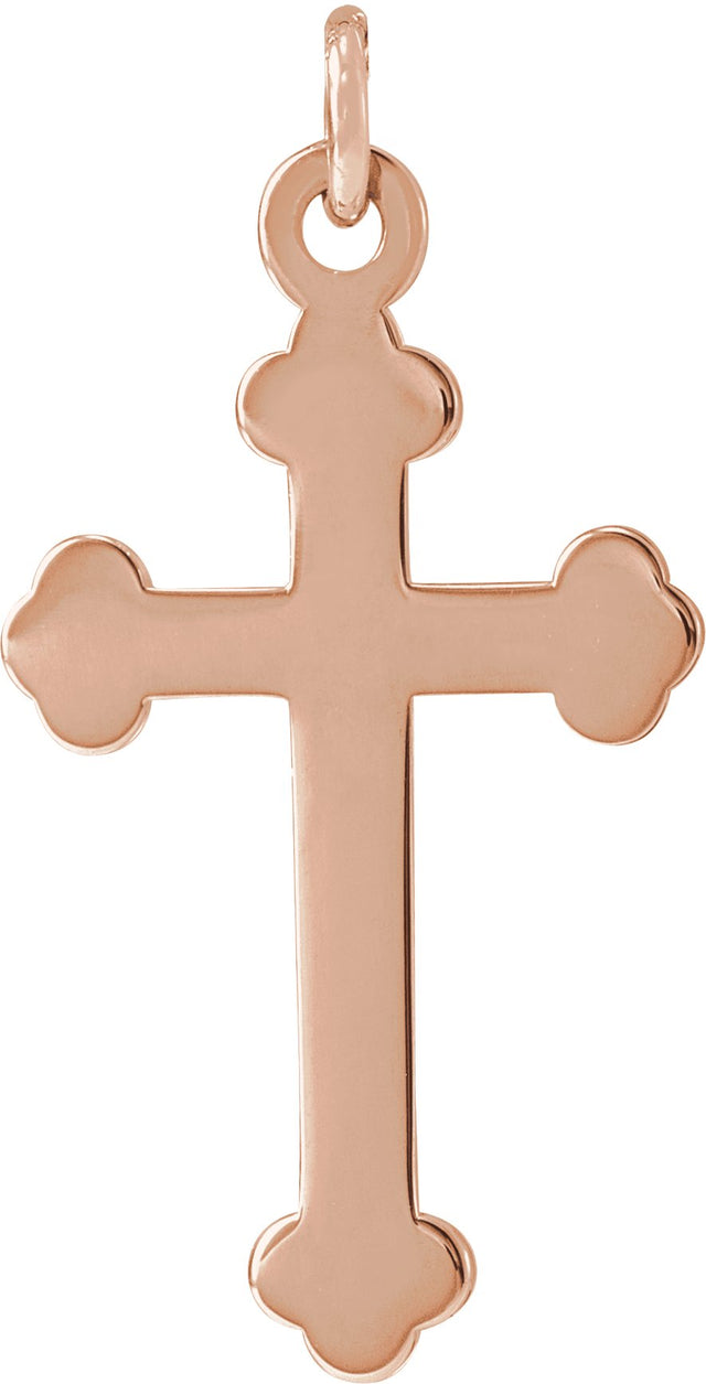 14K Gold Cross Necklace or Pendant – 12x7.8mm - Rose Gold - view 3