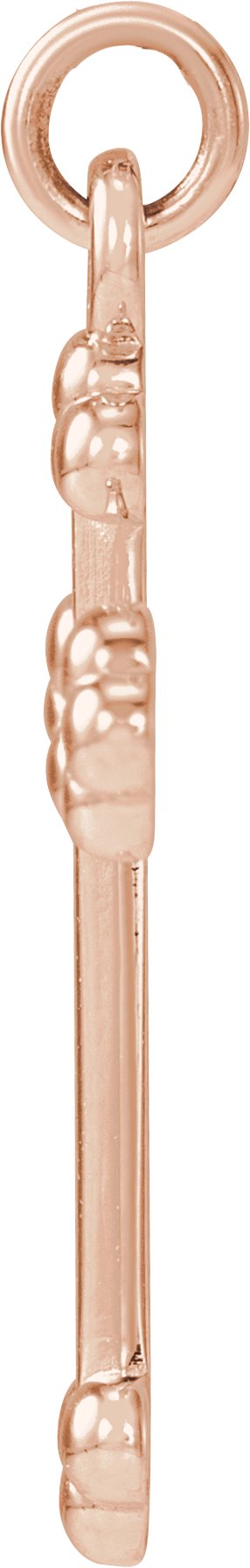 14K Gold Cross Necklace or Pendant – 12x7.8mm - Rose Gold - view 2