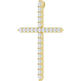 14K Gold Round Lab-Grown Diamond Accented Cross Necklace or Pendant – up to 1/6 CTW - Yellow Gold - view 11