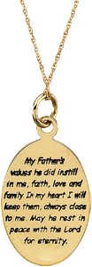 14K Gold Comfort Wear Jewelry Loss of a Father Necklace - view 2