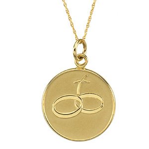 14K Gold Comfort Wear Jewelry Loss of a Spouse Necklace - Yellow Gold