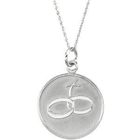 14K Gold Comfort Wear Jewelry Loss of a Spouse Necklace - White Gold