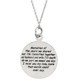 14K Gold Comfort Wear Jewelry Loss of a Spouse Necklace - White Gold - view 2
