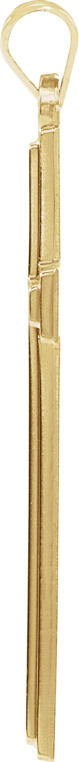 14K Gold Cross Pendant – 31.5x17mm - Yellow Gold - view 2
