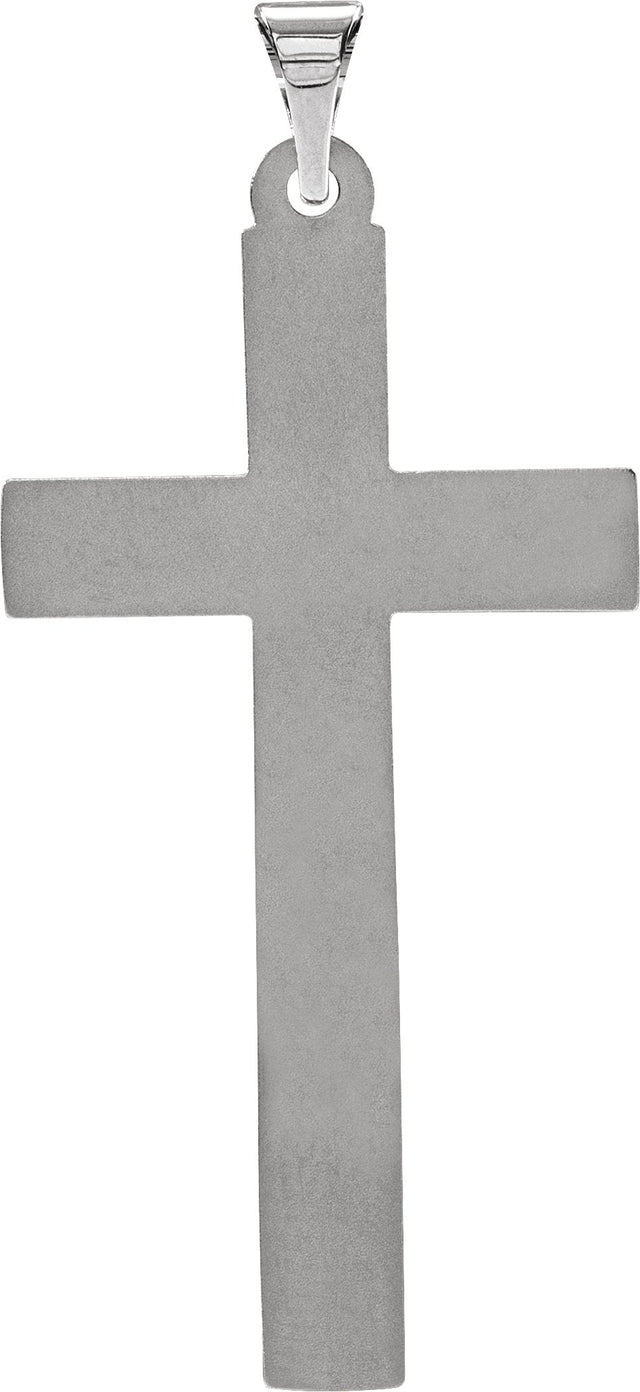 14K Gold Cross Pendant – 31.5x17mm - White Gold - view 3