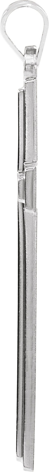 14K Gold Cross Pendant – 31.5x17mm - White Gold - view 2