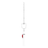 14K Gold Natural Mozambique Garnet Heart Cross Necklace or Pendant - White Gold - view 6