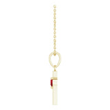 14K Gold Natural Mozambique Garnet Heart Cross Necklace or Pendant - Yellow Gold - view 6
