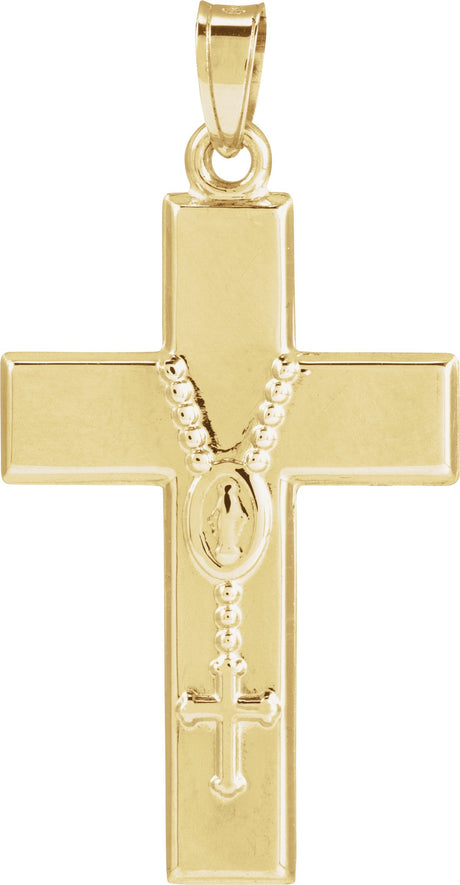 14K Gold Cross Pendant – 32.1x17.1mm