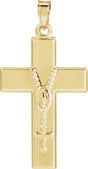 14K Gold Cross Pendant – 32.1x17.1mm