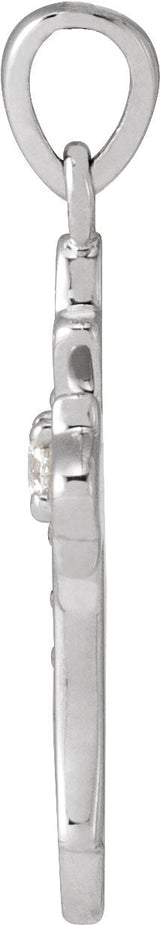 Platinum Round Natural Diamond Vintage-Inspired Cross Necklace or Pendant – 0.08 CTW - view 4