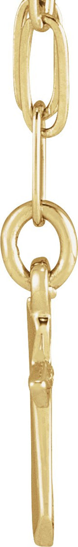 14K Gold Cross Necklace – 9.5x7mm - Yellow Gold - view 2