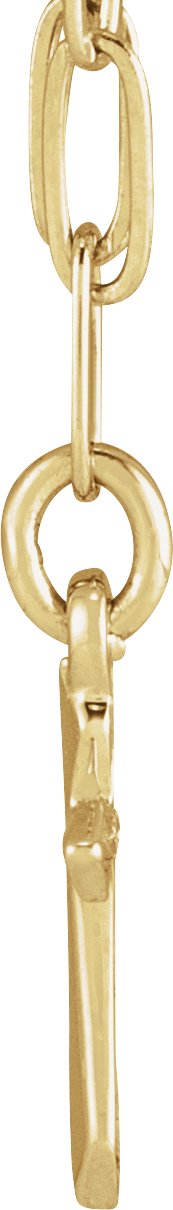14K Gold Cross Necklace – 9.5x7mm - Yellow Gold - view 2