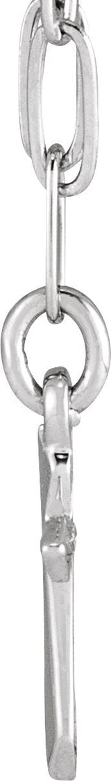 14K Gold Cross Necklace – 9.5x7mm - White Gold - view 2