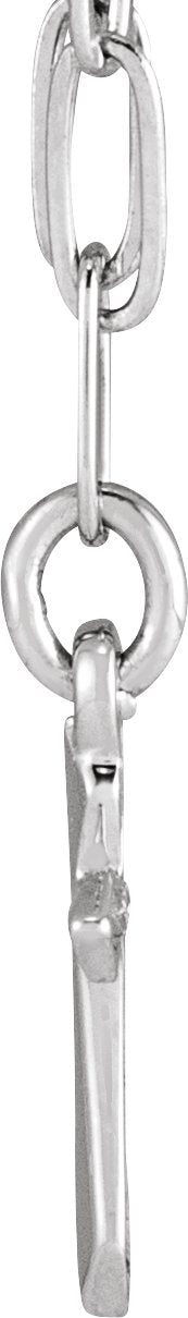 14K Gold Cross Necklace – 9.5x7mm - White Gold - view 2