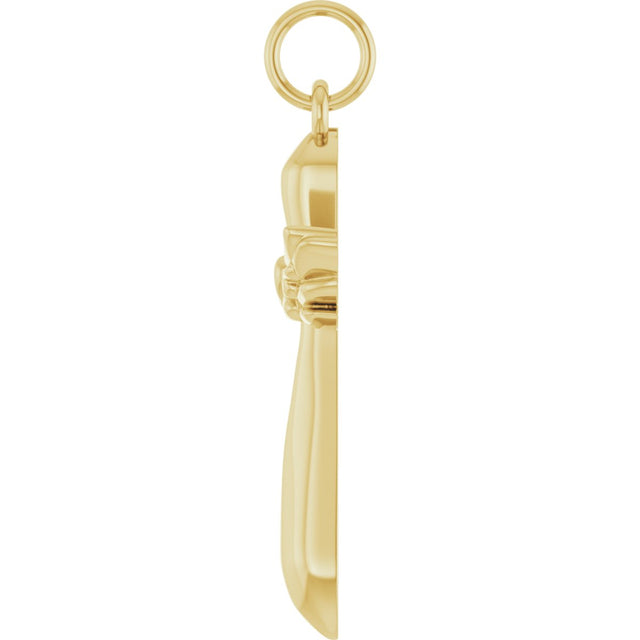 14K Gold Angel Wing Cross Necklace or Pendant - Yellow Gold - view 3