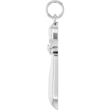 14K Gold Angel Wing Cross Necklace or Pendant - White Gold - view 3