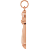 14K Gold Angel Wing Cross Necklace or Pendant - Rose Gold - view 3
