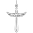 Platinum Angel Wing Cross Necklace or Pendant