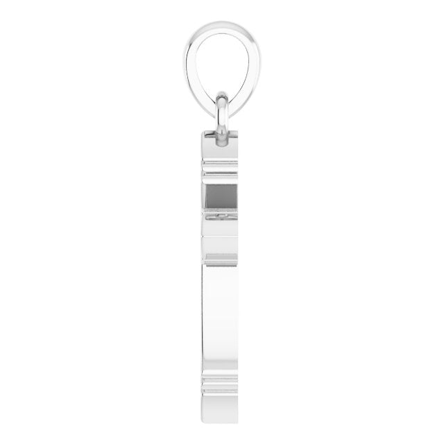 14K Gold Vintage-Inspired Cross Necklace or Pendant - White Gold - view 3