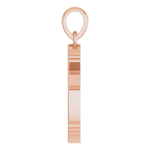 14K Gold Vintage-Inspired Cross Necklace or Pendant - Rose Gold - view 3