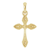 14K Gold Vintage-Inspired Cross Necklace or Pendant - Yellow Gold